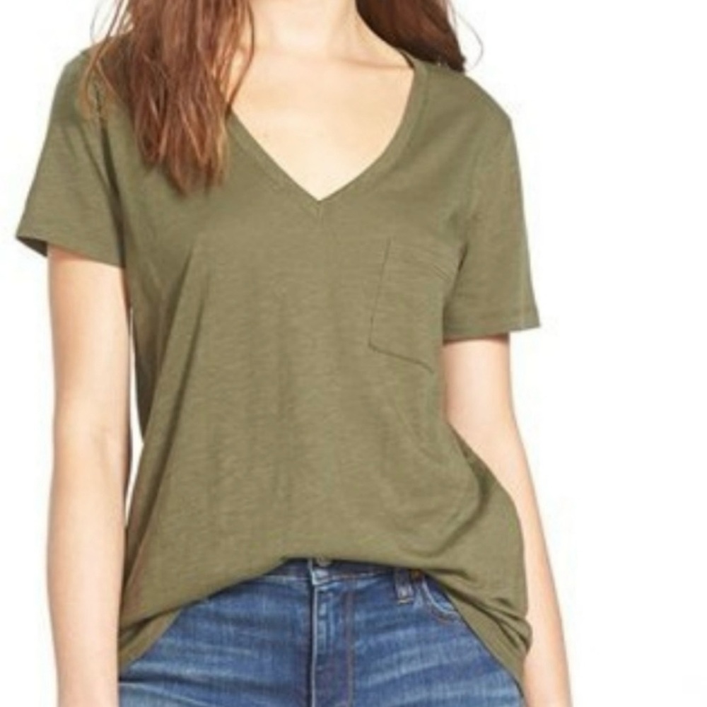 Madewell V-Neck Pocket Tee - Size XXS